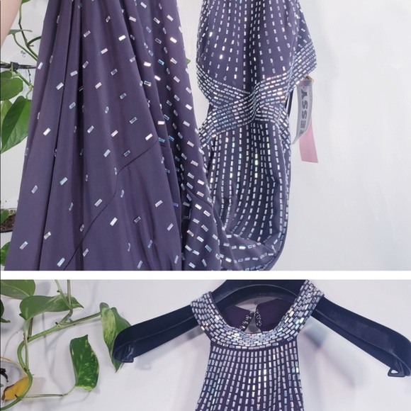 New LA FEMME Mirror Ovary Cutout Formal Gown 2 - Picture 7 of 8